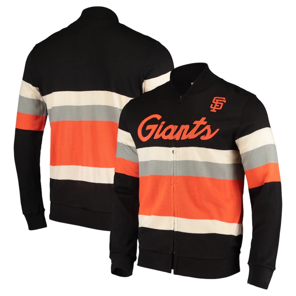 SF Giants Mitchell & Ness Zip Sweater S Black/Orange